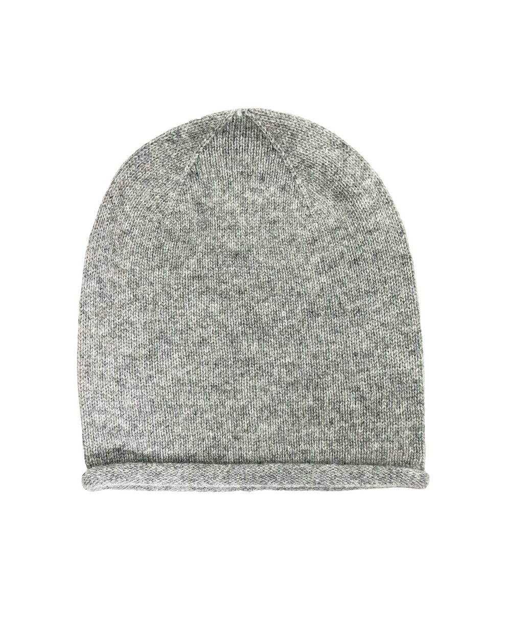 9644 100% Cashmere Slouchy Beanie, Heather Gray
